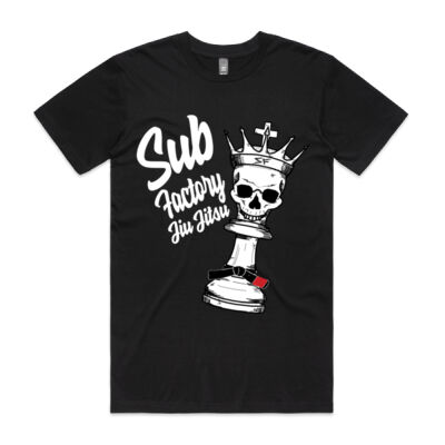 MENS - Chess Skull WHITE Print Front and back Thumbnail